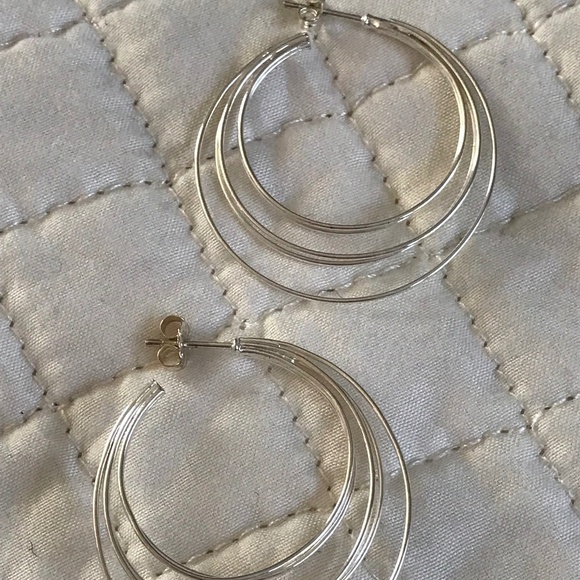 Sterling Hoop Earrings - Picture 1 of 3